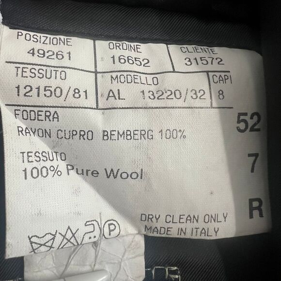 Canali‎ Super 120's Men Wool Suit Jacket Blazer Size 52R/ US 42R - Picture 12 of 16